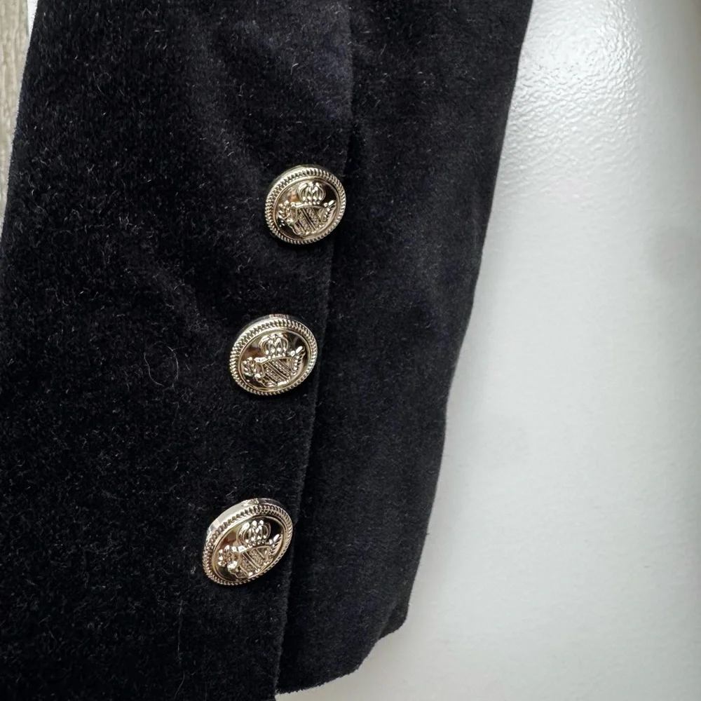 EUC Good American Velvet Double Breasted Boss Blazer Dress Size 2 - Picture 7 of 16
